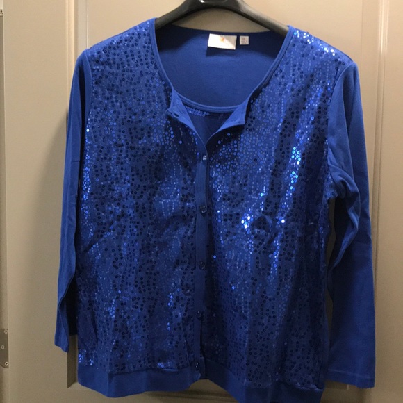Quacker Factory Sweaters - Quaker factory sequin cardigan/ camisole sz xl